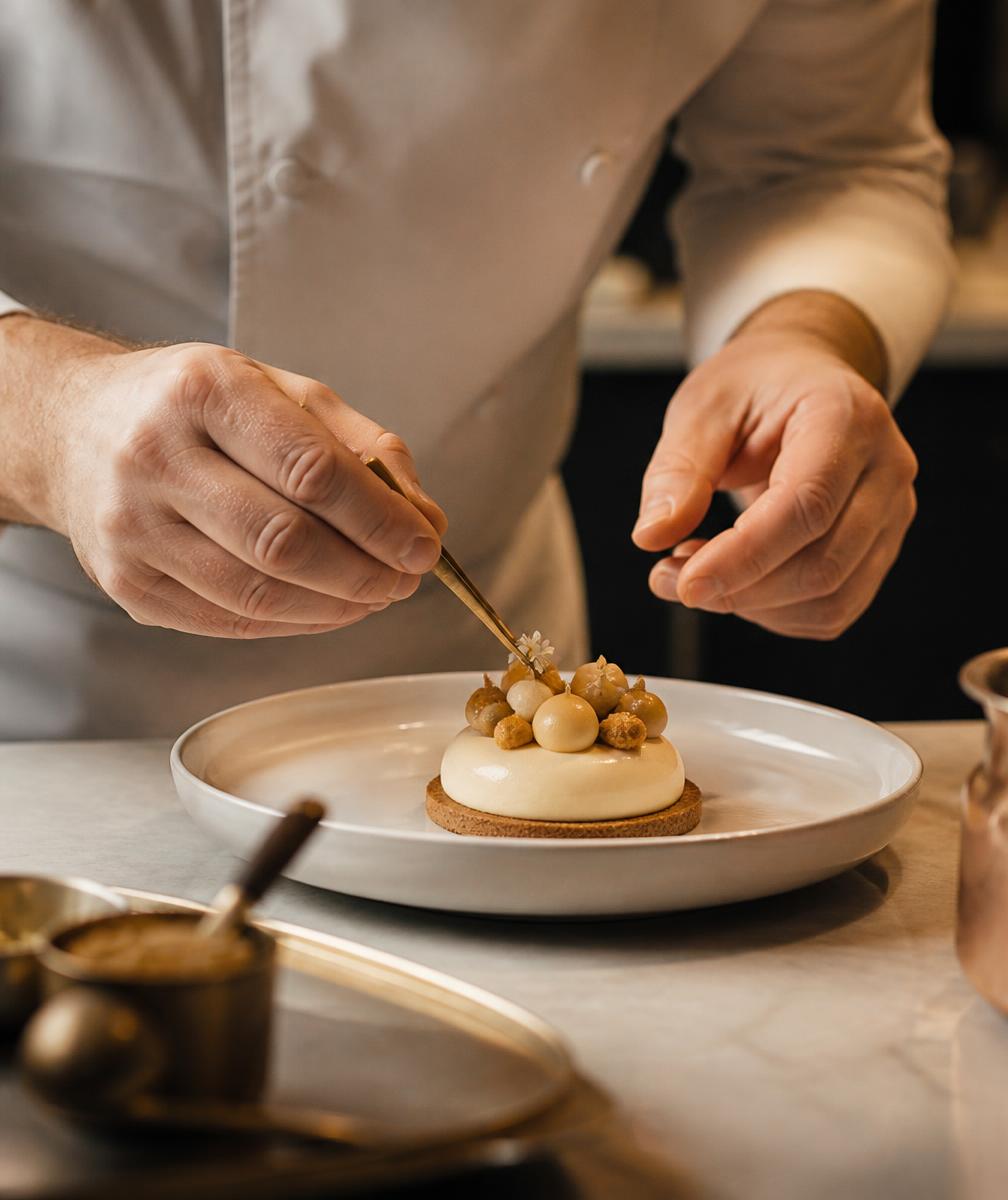 Preparação de sobremesa na cozinha